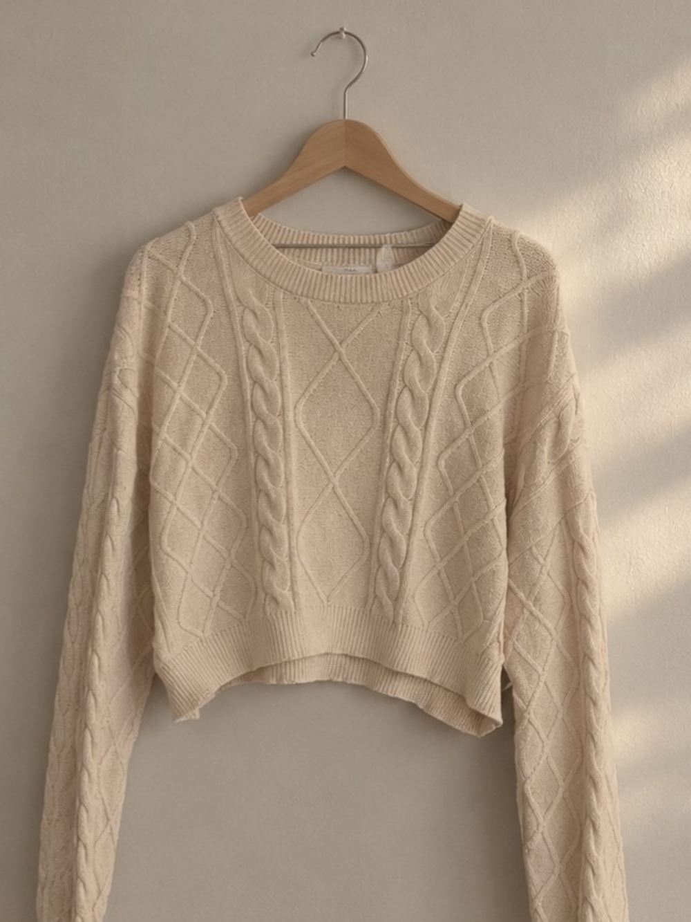 Cream Cable Knit Sweater | Cropped Cozy Knit | Cute Fall/Winter Sweater